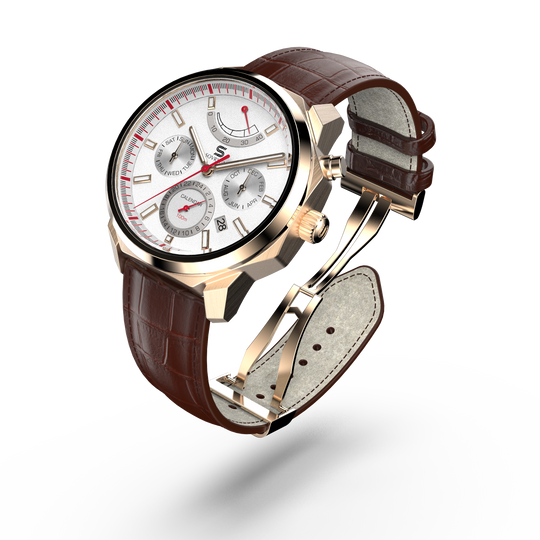 SOVRYGN Calendar Rose white wristwatch for men