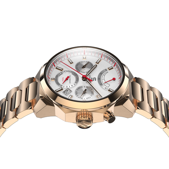 SOVRYGN Calendar Rose white wristwatch for men
