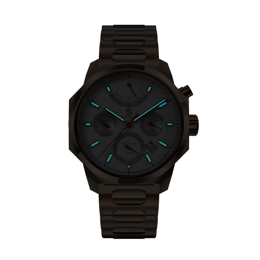 SOVRYGN Calendar Rose white wristwatch for men