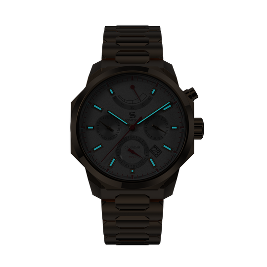 SOVRYGN Calendar Rose white wristwatch for men