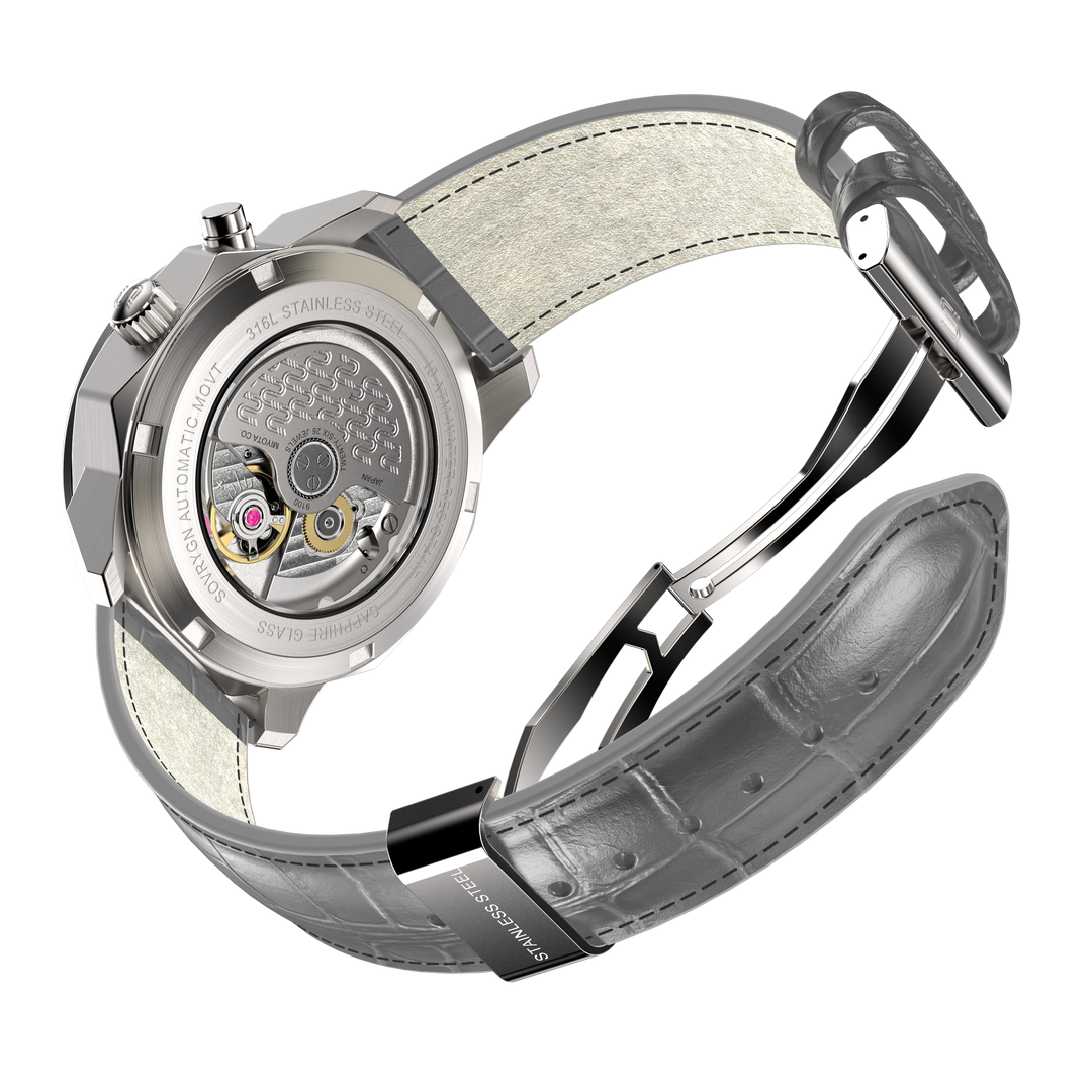 SOVRYGN Calendar Steel Aqua Blue wristwatch for men