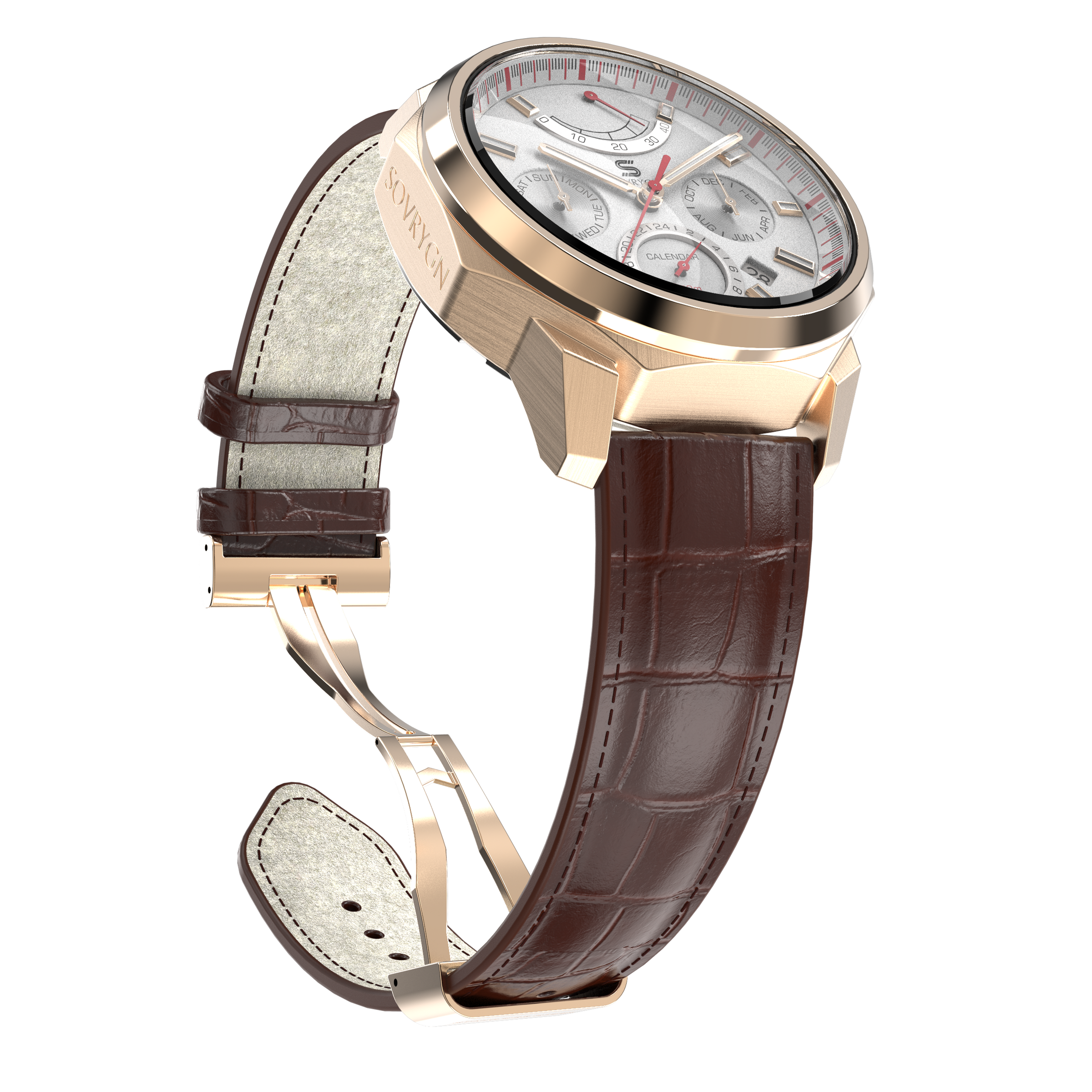 SOVRYGN Calendar Wristwatch for men on a leather strap