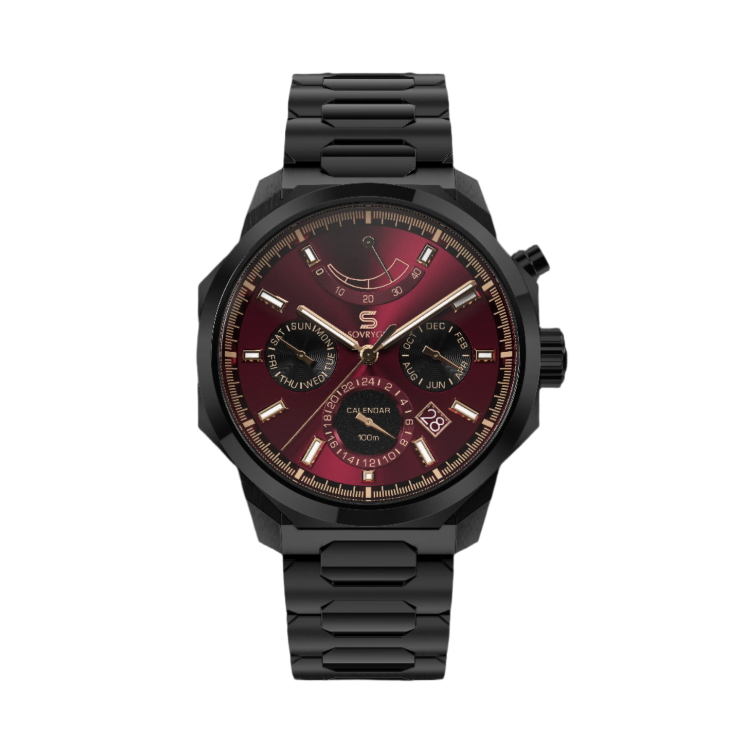 SOVRYGN Calendar midnight edition wristwatch for men