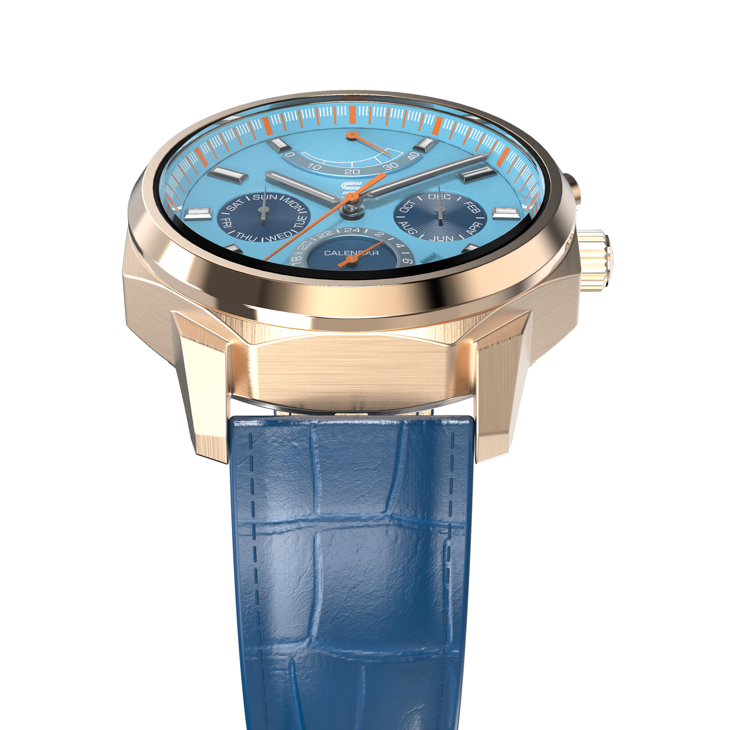 SOVRYGN Calendar Rose Aqua blue wristwatch for men