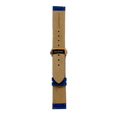 SOVRYGN Blue leather strap with rose gold deployment clasp